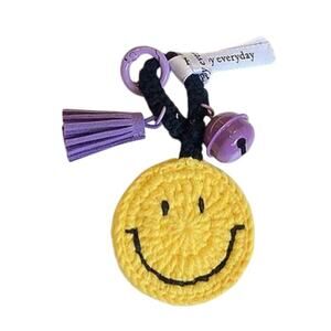 Hoodies for Heroes Woven Smile Keychain in Yellow